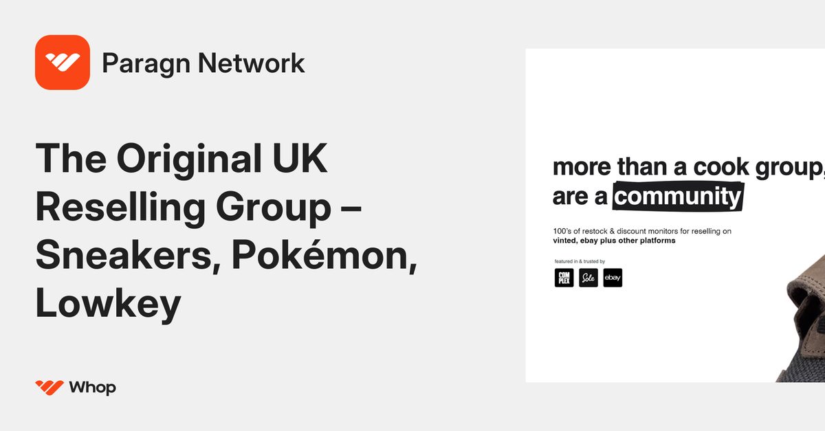Paragn Network shown on its official Whop listing